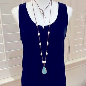 Beaded and stone necklace